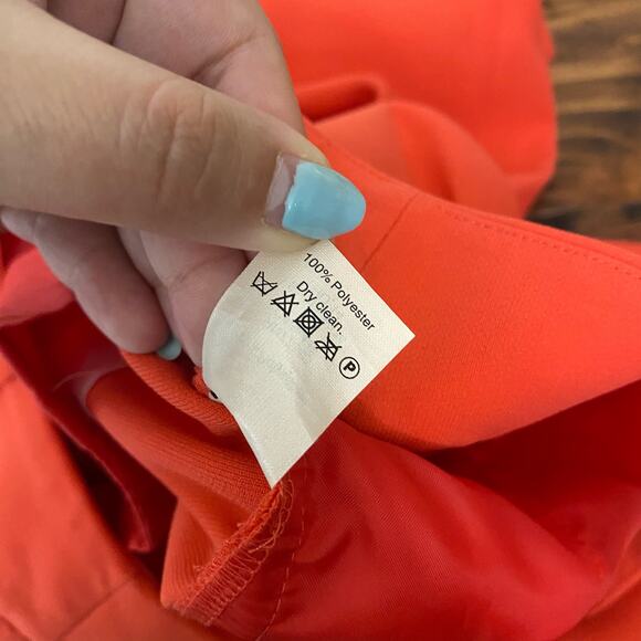 J. Crew Drapey Crepe Pleated Red Orange Business Pants Size 4 - Picture 8 of 11